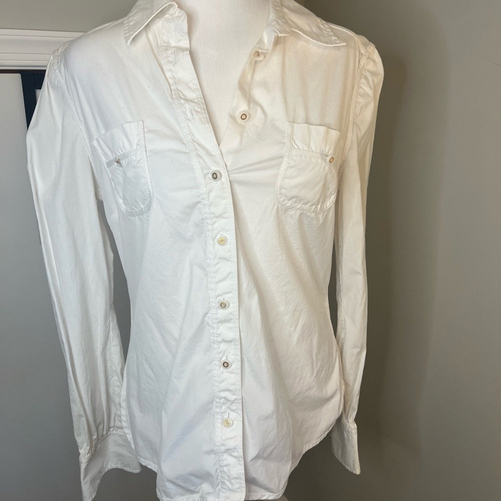 Tory Burch Classic white button up blouse 8 classic‎ timeless